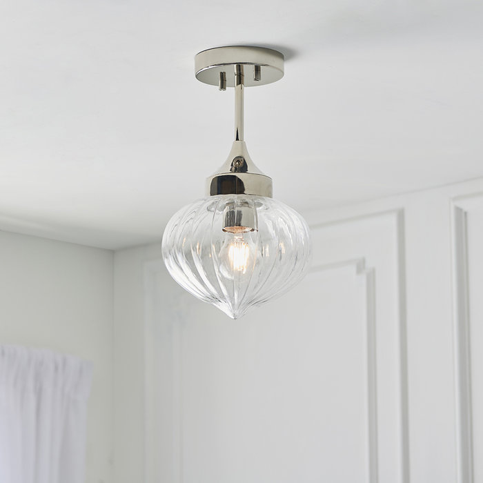 Addington - Chrome and Glass Semi Flush Ceiling Light