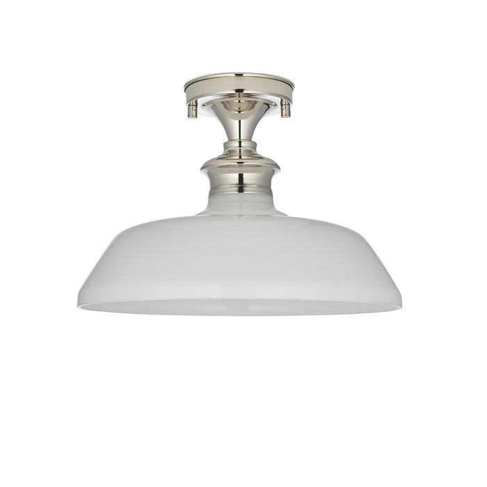 Barford - Nickel and Opal Semi Flush Ceiling Light