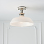 Barford - Nickel and Opal Semi Flush Ceiling Light