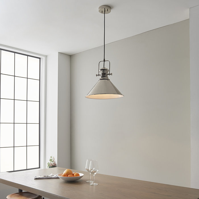 Brampton - Classic Nickel Industrial Pendant Light