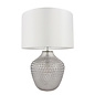 Chelworth -  Grey Faceted Glass Table Lamp with Vintage Shade - Dual Light Source