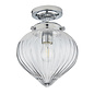 Cheston - Flush Ribbed Glass Teardrop Ceiling Light