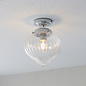 Cheston - Flush Ribbed Glass Teardrop Ceiling Light