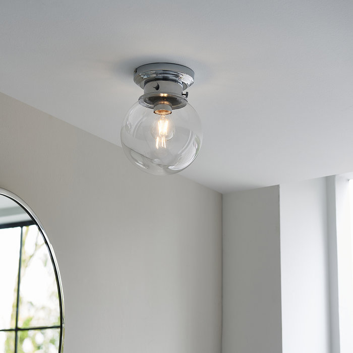 Cheswick - Glass Orb Flush Ceiling Light