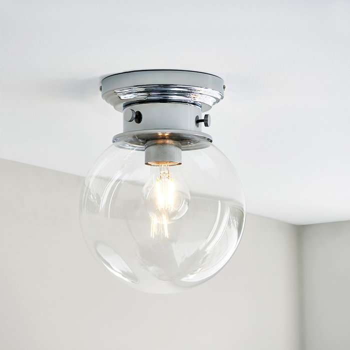 Cheswick - Glass Orb Flush Ceiling Light