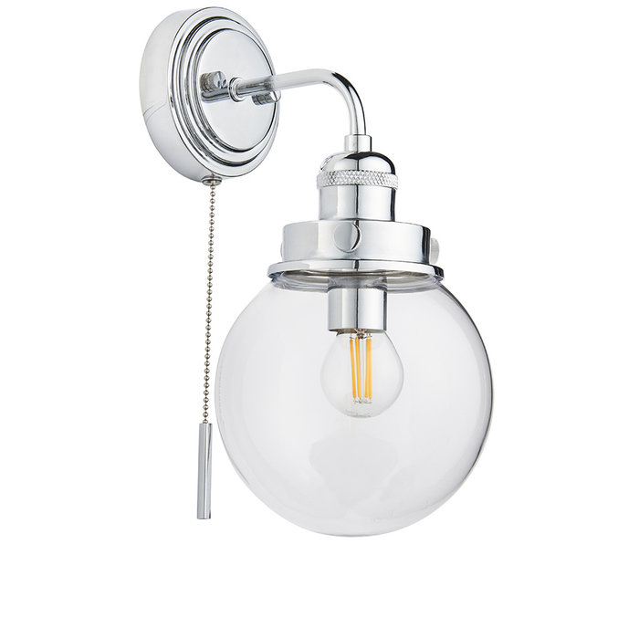 Cheswick - Bathroom Globe LED Wall Light - Chrome - Switched