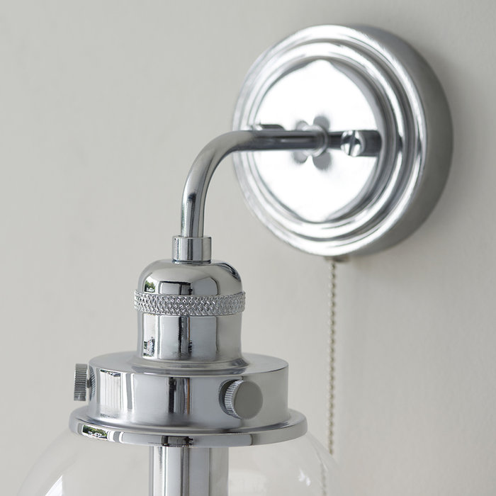 Cheswick - Bathroom Globe LED Wall Light - Chrome - Switched