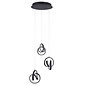 Cosma - 3 Light Twisting LED Cluster Multi Light Pendant - Black