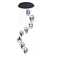 Cosma - 8 Twisting LED Cascading Pendant Light - Black