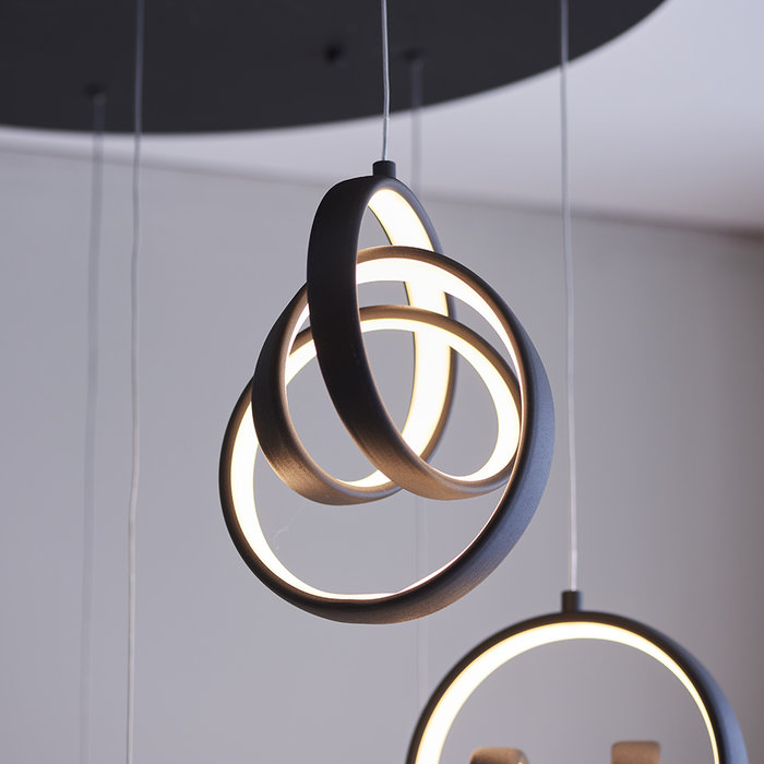 Cosma - 8 Twisting LED Cascading Pendant Light - Black