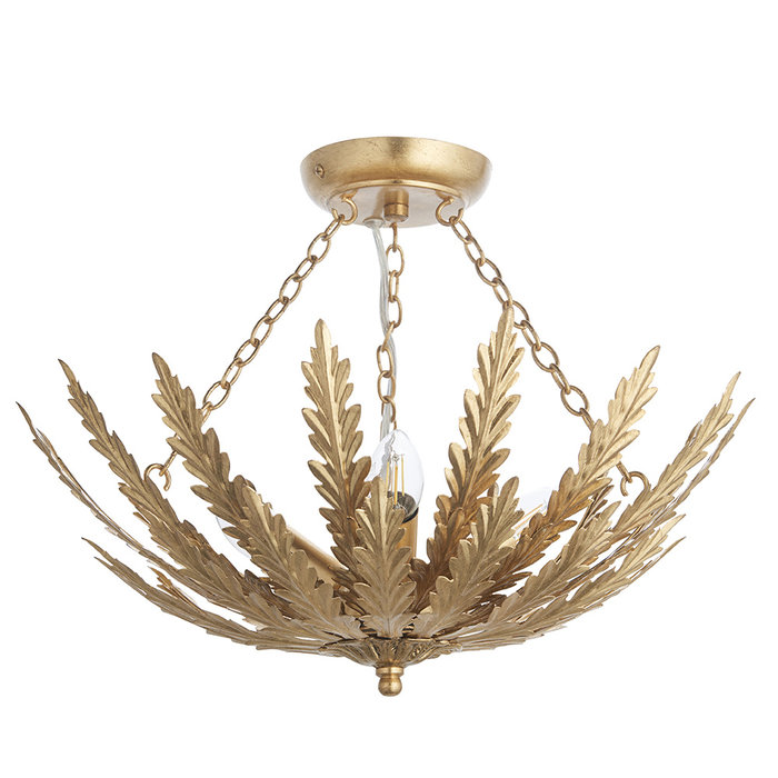 Delphine - Layered Leaf Flush Ceiling Light - Gold