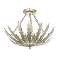 Delphine - Layered Leaf Flush Ceiling Light - Silver