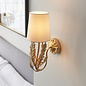 Delphine - Gold Leaf Wall Light with Ivory Shade