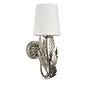 Delphine - Silver Leaf Wall Light with Ivory Shade