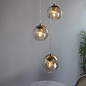 Ripple  - Brass and Dimpled Glass 3 Light Cluster Pendant