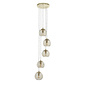 Ripple - Brass and Amber Glass Cluster 5 Light Pendant Light