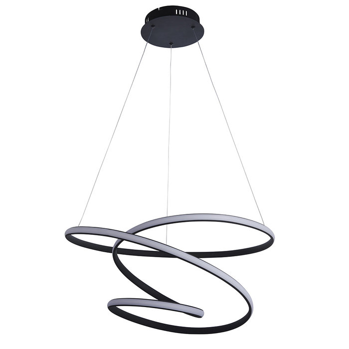 Dune - Twisting Black Spiral LED Feature Pendant Light