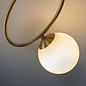 Zoe  - Brass Opal Globe 3 Light Semi Flush Ceiling Light