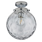 Elston - Dimpled Glass Globe Flush Ceiling Light - Chrome