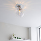 Elston - Dimpled Glass Globe Flush Ceiling Light - Chrome