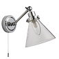 Faraday - Classic Industrial Glass Chrome Wall Light - Bathroom Rated