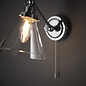 Faraday - Classic Industrial Glass Chrome Wall Light - Bathroom Rated