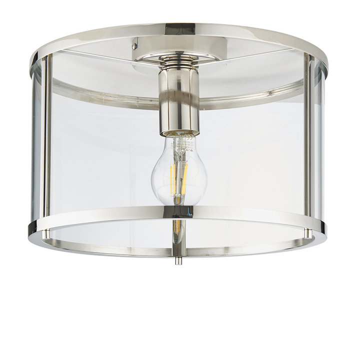 Hopton - Modern Classic Flush Glass Lantern Ceiling Light