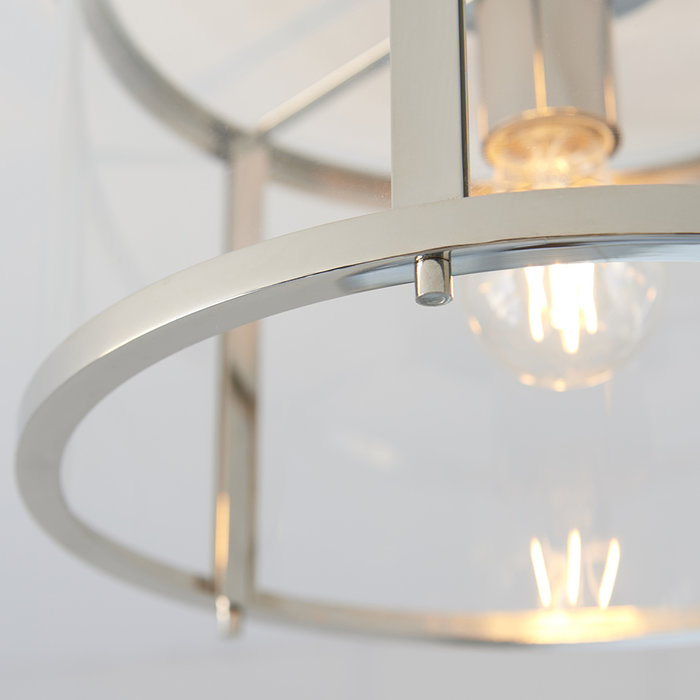 Hopton - Modern Classic Flush Glass Lantern Ceiling Light