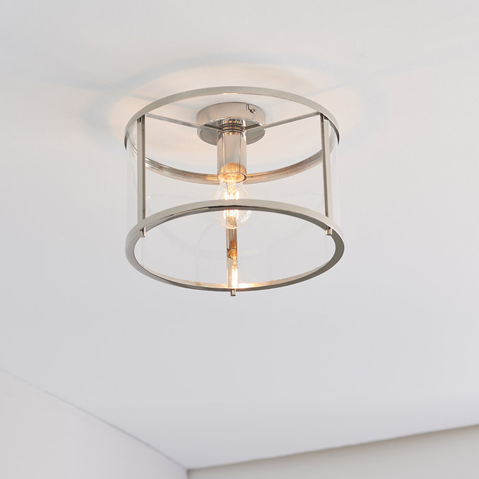 Hopton - Modern Classic Flush Glass Lantern Ceiling Light