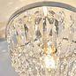 Iona - Chrome and Crystal Flush Chandelier Ceiling Light - Bathroom Rated