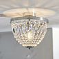 Iona - Chrome and Crystal Flush Chandelier Ceiling Light - Bathroom Rated