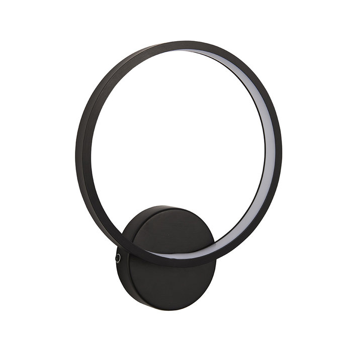 Kieron - Black LED Ring Wall Light - Bathroom/Outdoor Rated