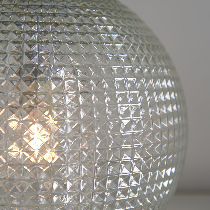 Knight - Prismatic  Light Up Glass Table Lamp Base with White Shade