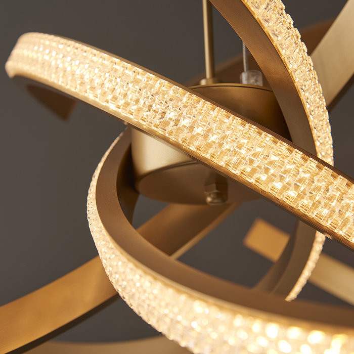 Lewis - Gold Horshoe LED Curve Feature Pendant Light