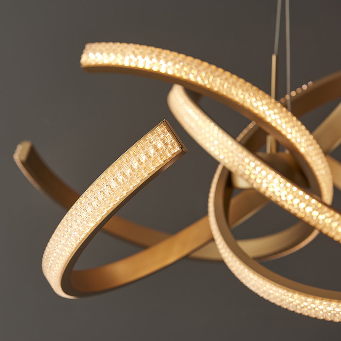 Lewis - Gold Horshoe LED Curve Feature Pendant Light