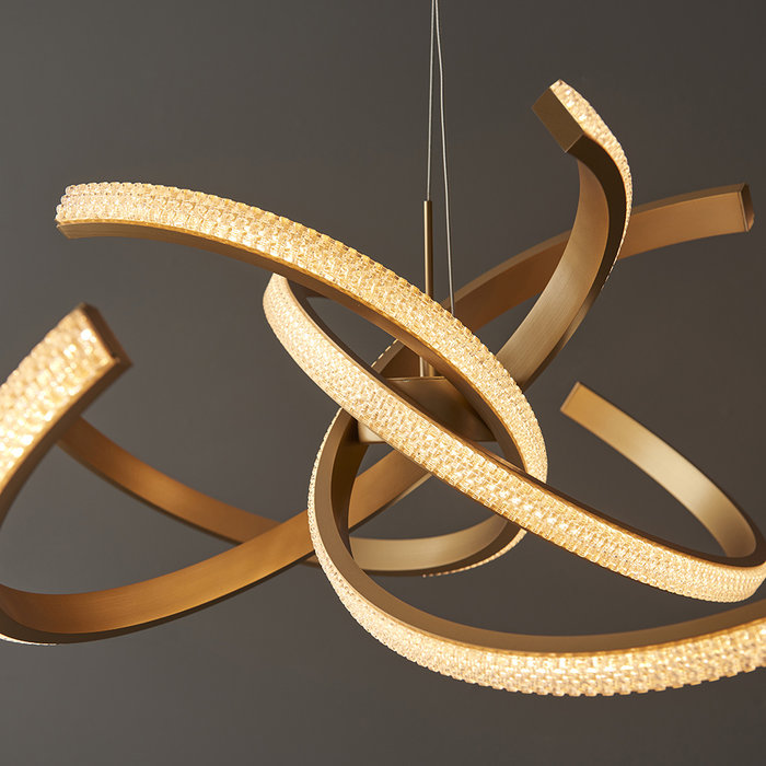 Lewis - Gold Horshoe LED Curve Feature Pendant Light