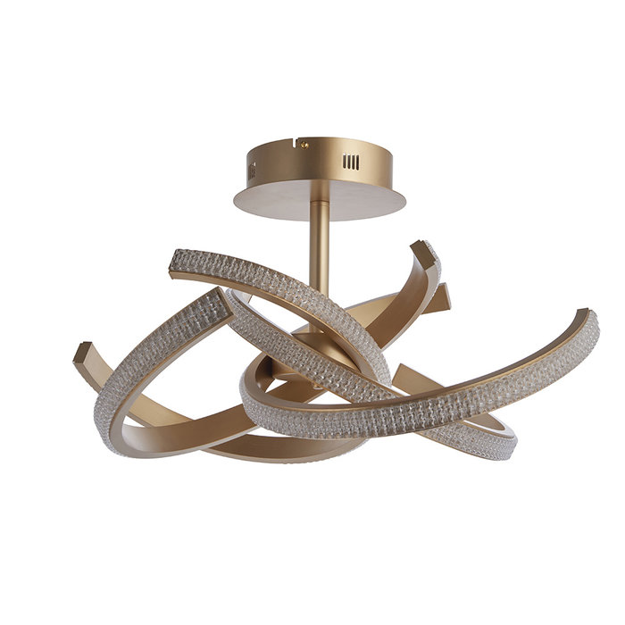 Lewis - Gold Horseshoe LED Curve Feature Semi Flush Ceiling Light