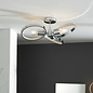 M Merola - Chrome and Crystal Ring Semi Flush Ceiling Light - Bathroom Rated