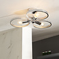 M Merola - Chrome and Crystal Ring Semi Flush Ceiling Light - Bathroom Rated