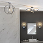 M Merola - Chrome and Crystal Ring Semi Flush Ceiling Light - Bathroom Rated