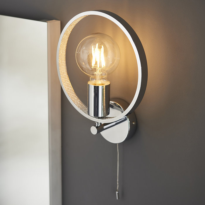 Merola - Chrome and Glass Bathroom LED Wall Light