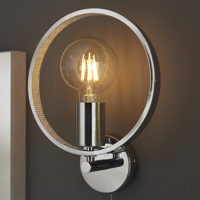 Merola - Chrome and Glass Bathroom LED Wall Light