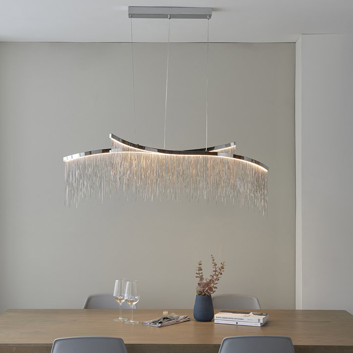 Orphelia  - Silver Fringe 2 Light Pendant Light