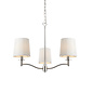 Ortona - Nickel 3 Light Pendant Light with Ivory Shades