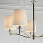 Ortona - Nickel 5 Light Chandelier with Ivory Shades