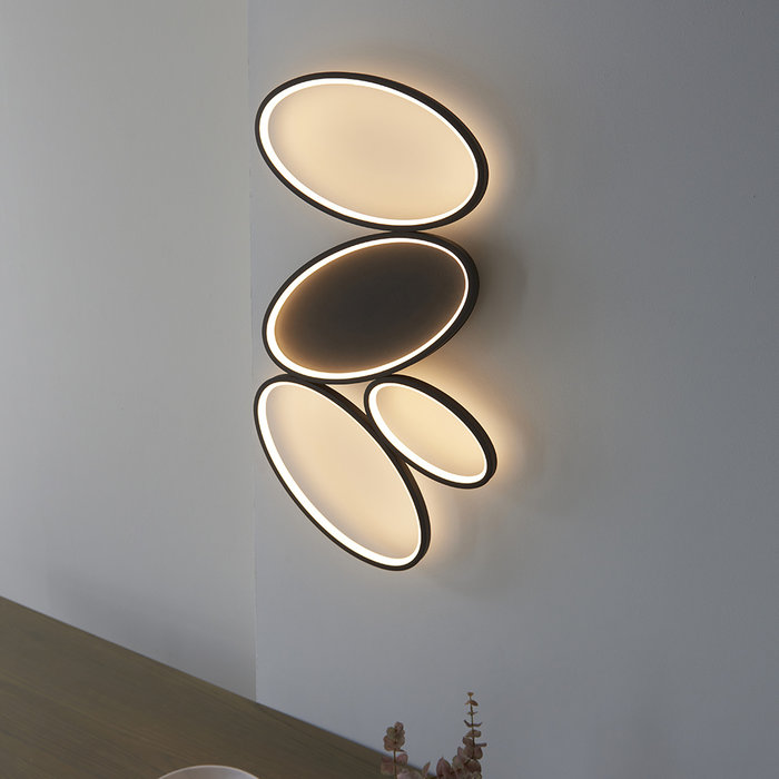 Ovals - Contemporary 4 Light Flush Ceiling Light