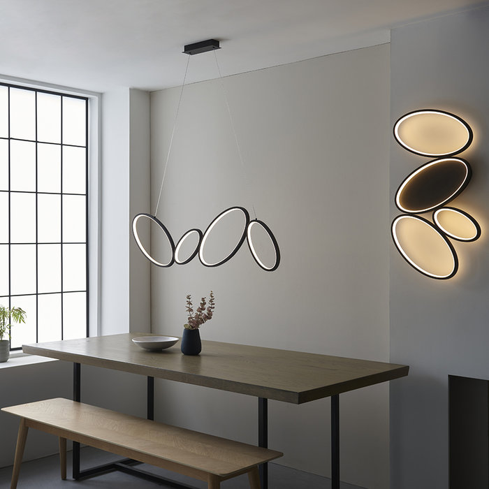 Ovals - Contemporary 4 Light Flush Ceiling Light