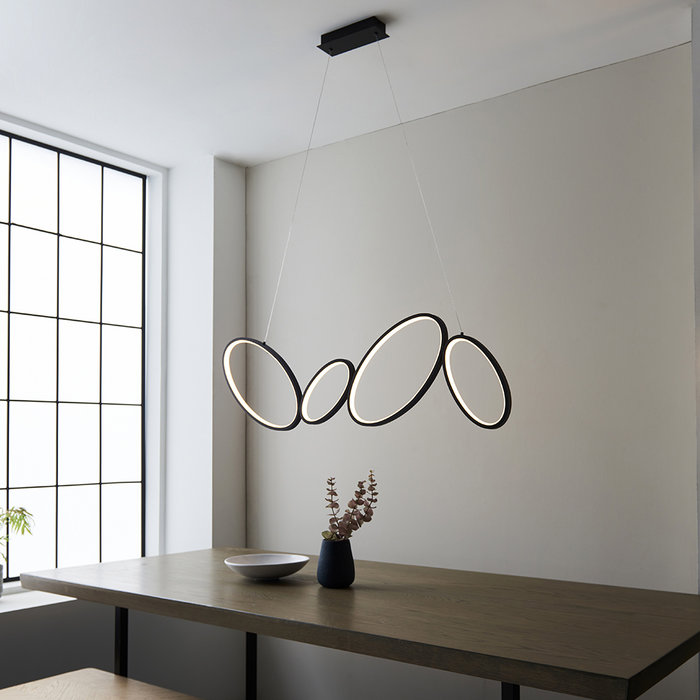 Ovals - Contemporary 4 Light Linear LED Pendant Light