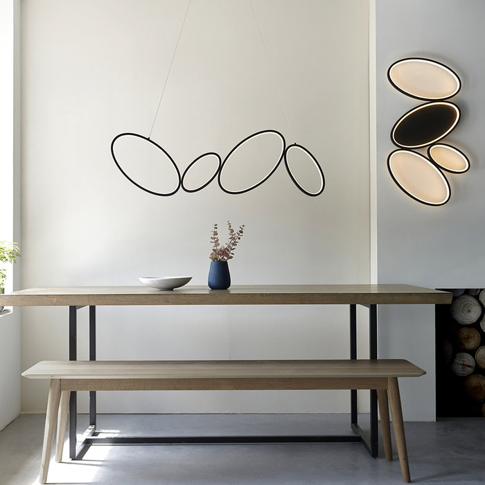 Ovals - Contemporary 4 Light Linear LED Pendant Light