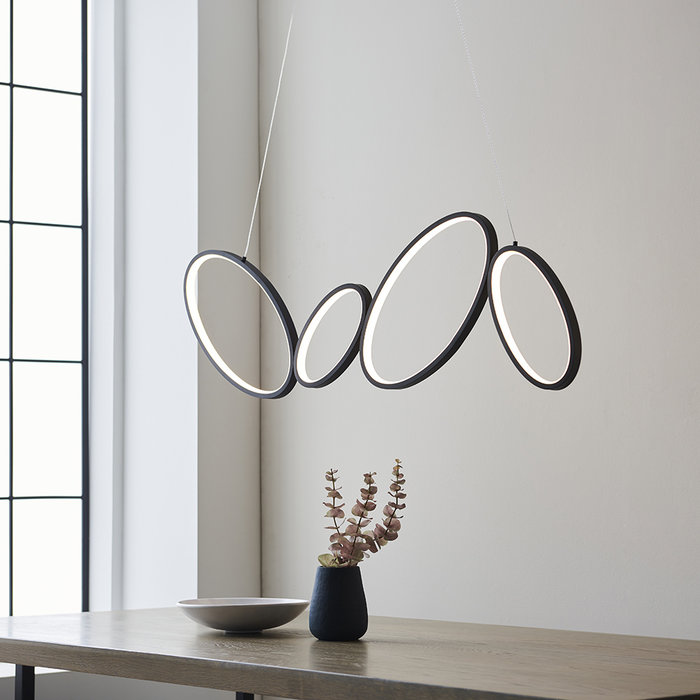 Ovals - Contemporary 4 Light Linear LED Pendant Light